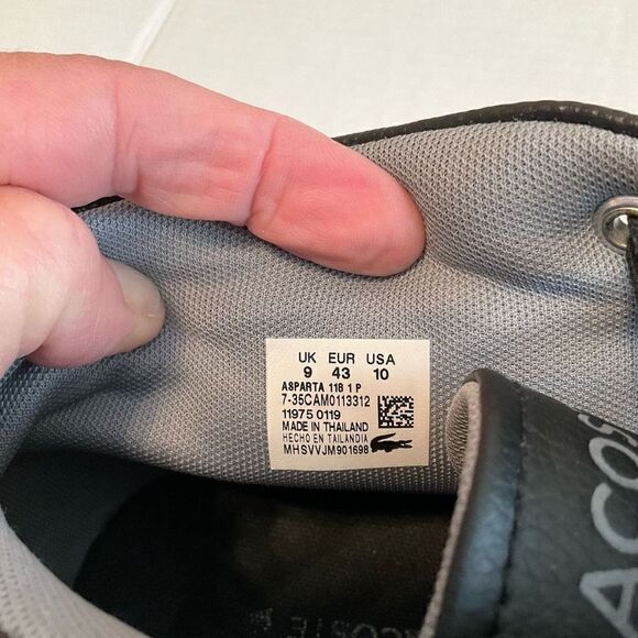 Lacoste Asparta High Top. Pebbled black leather, black. Men’s 10. Izod Alligator - Picture 4 of 11